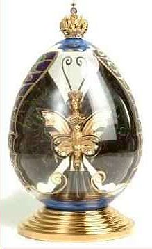 Mardi Gras Egg by Theo Faberge - revealing the surprise inside - King Rex