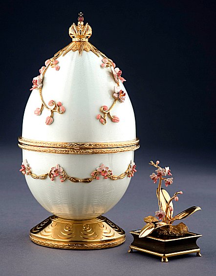 Pink Orchid Egg by Theo Faberge